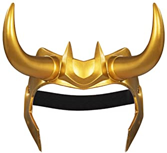 YANVS Masque jaune adulte casque avec cornes couvre-chef masque mascarade Halloween costume accessoires