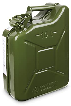 Jerrican en métal de 10 l pour essence et diesel - Vert