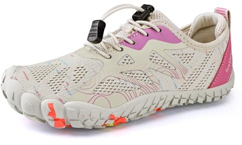 IceUnicorn Scarpe Barefoot Minimaliste Bambini Ragazzi Ragazze Antiscivolo Scarpe per Sport Acquatici Barefoot Shoes Traspiranti(Beige,32EU)