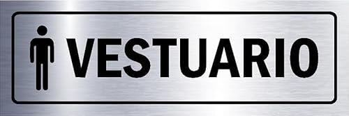 Male locker room, aluminium effect informational sign SP035-1mm flexible Plastic sign (150mm x 50mm)