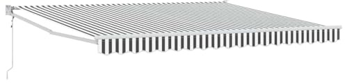 vidaXL Tenda Retrattile Antracite e Bianca 4x3 m Tessuto e Alluminio, Tenda da Sole, Tenda Retrattile, Tenda per finestre, Tenda, tettoia