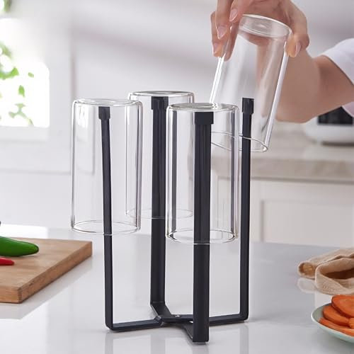 Laphontab Scolabottiglie per Borracce. Portabottiglie Pieghevole in Metallo per Sodastream e Biberon. Scola Bottiglie da Lavandino della Cucina (Nero).