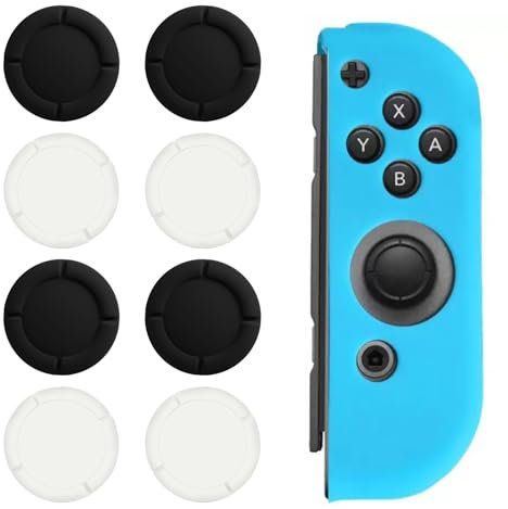 Joystick Kappen, Ersatzkappe für Controller Switch, 4 Paare Thumb Grip, Analog Stick Cover, Silikon Joystick Schutzzubehör, Analoge Silikonabdeckungen Ersatz Kompatibel mit Nintendo Switch/Lite/OLED
