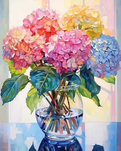 HKLIOPU Kit per punto croce per adulti con fiore, kit per punto croce stampato da 11 ct, kit da ricamo su tela stampata per adulti, decorazione artistica da parete per la casa, 30 x 40 cm (LZ145)