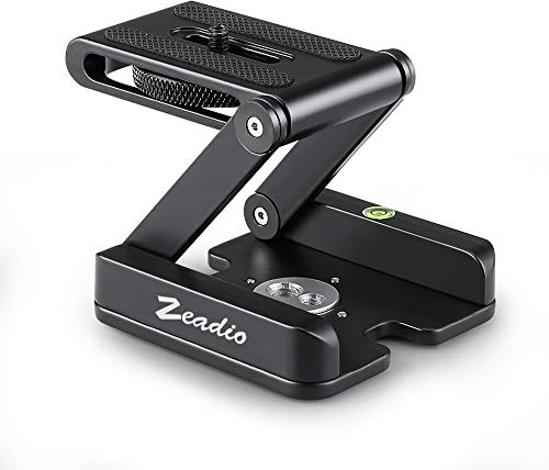 Zeadio Faltbare Schnellwechselplatte aus Metall, mit 1/4 Schraube für Stativ, Einbeinstativ, Gleitschiene, Stabilisator, DSLR, SLR - Camcorder etc