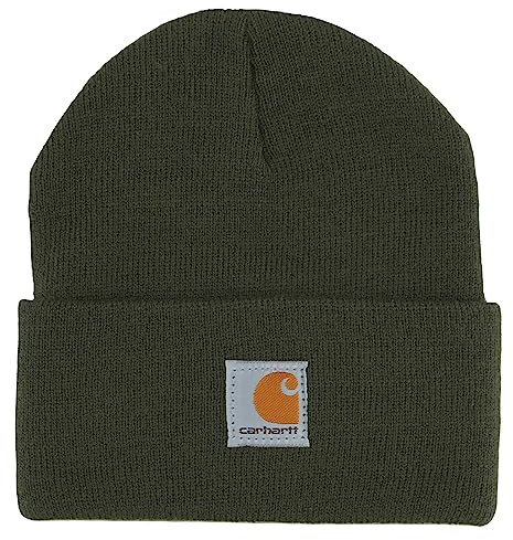 Carhartt Unisex Baby Knit Beanie Cuff Hat, Olive (Toddler),One Size