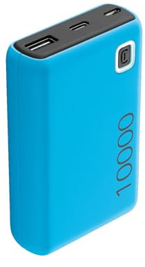Cellularline - Power Bank ESSENCE 10000 - Caricabatterie Portatile da 10000mAh - Input 1xUSB-C, 1xMICRO USB, 10.5W - Output 1xUSB 12W - Blu