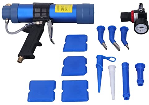 Pistola Neumática De Sellado De Pegamento De Vidrio,Pistola Neumática De Sellado De Pegamento De Vidrio, Pistola De Pegamento Para Calafateo De Silicona Con Manómetro, Pistola Silicona(310ml)