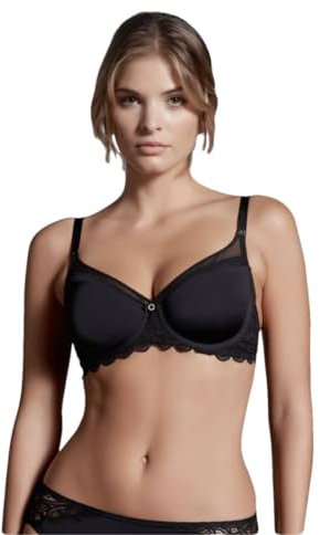 Lepel 1 Pezzo di Reggiseno Donna Balconcino con Ferretto Coppa Preformata 481 Belseno Soiree Nero 5C