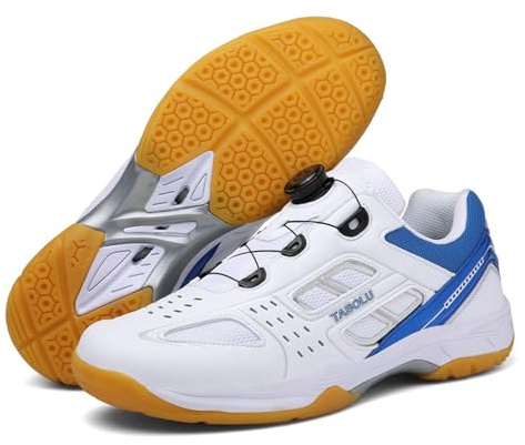 ForceRoute Tennis De Table Chaussures,Chaussures De Badminton pour Hommes,Chaussures De Tennis De Badminton,Chaussures De Tennis De Table,Maintien et Amorti,Unisexe AdolescentslLéger Antidérapant.