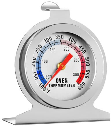 Termómetro de Horno Preciso 50 a 300°C, Termómetro de Acero Inoxidable para Horno de Cocina, Termómetro de Esfera Grande de Horno, Termometro para Horno, Barbacoa, Cocinar y Hornear