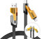 4-in-1 Multi Charger Cable | 65W Fast Charging USB A/C to Light'ning & USB-C | 5FT Nylon Braided iPhone Fast Charger Cable for iPhone 16-12 Pro Max, MacBook, Samsung, iPad, Yellow