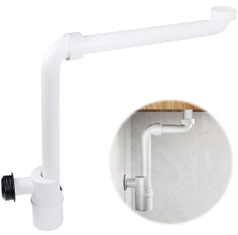 CLIUNT 1/4 pollici, sifone per lavabo, sifone piatto per lavabo, sifone piatto – bagno – flessibile regolabile a 360°