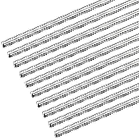 QUARKZMAN 10 Pcs Tige Filetée M5 x 300mm 0.8mm Pas de Filetage en Acier Inoxydable 304 Tiges Filetées Entièrement à Droite, Goujons de Barre pour Réparation, Bricolage