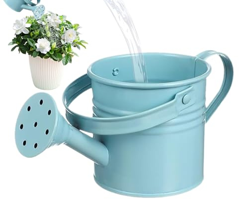 , riego galvanizado, herramienta de jardinería, maceta decorativa, contenedor de flores con asa, accesorio de porche, decoración de patio, jarra de agua para plantas, jardín para invernadero