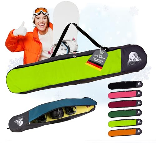 Snowboard väska – vattentät snowboardväska – snowboardryggsäck med robust dragkedja – boardbag för bräda, hjälm och skor – huvudfack med separata områden (ljusgrön 150)