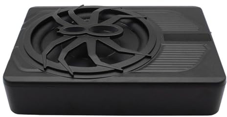 ERYUE Altoparlante Subwoofer Attivo da 800 W da 10 Pollici Sotto il Sedile per Auto con Regolatore di Volume Dell'amplificatore Luce LED Blu per Subwoofer Bassi Puri SUV RV Lega di Alluminio Nera
