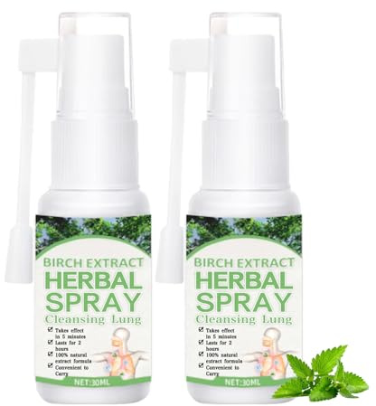 Herbal Lung Spray, 2 stycken Lung Cleansing Spray, lungrengöringsspray för befriad luftvägar, naturliga anfter kroppsvård, för borttagning och andning, lämplig för dagligt bruk, 60 ml