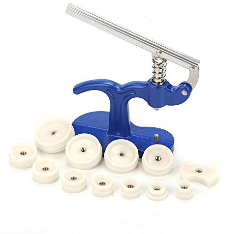 GOTOTOP Watch Press Set,Watch Case Closer,Watchmaker Presser Repair Tool with 12 Fitting Dies for Close Snap Off Watch Back Cover,Blue