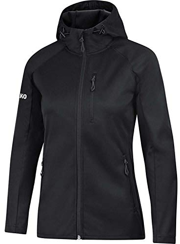 JAKO Mjuk jacka för damer, lätt softshell-jackor svart 38