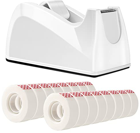 Amazon Basics Matte Finish Tape Dispenser with 16 Refill Rolls, 3/4 x 1300 (36 yds)