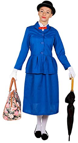 I LOVE FANCY DRESS NANNY VICTORIENNE DE LUXE DÉGUISEMENT POUR FEMME - COMPREND: COSTUME, 55CM CHAPEAU MELON ET SAC (XX-GRAND EUR 48-50)