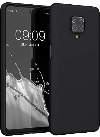 kwmobile Funda para Xiaomi Redmi Note 9S / 9 Pro / 9 Pro MAX Carcasa - Ultrafina de TPU y Silicona con Bordes elevados anticaídas - Negro Mate