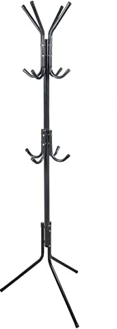 HERSIG Perchero Metal Negro con Enganches Altos y Medios