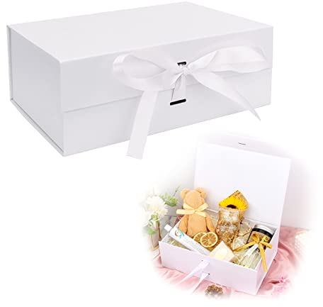 YeahBoom Geschenkbox Mit Schleife, Magnetisch Mit Deckel und Band - Geschenkverpackung Für Hochzeit, Party, Valentinstag, Geburtstag