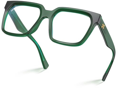 VISOONE Rectangle TR90 Blue Light Blocking Glasses Computer Eyewear with Preppy Look for Women and Men Cougar