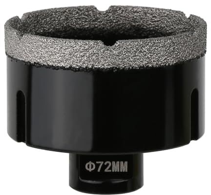 Vearter 72mm Trocken Diamant Kernbohrer, M14 Gewindeanschluss Vakuumgelötete Lochsäge für Mauerwerk, Hohllochschneider für Fliesen, Marmor, Granit, Porzellan, Beton und Quarzstein