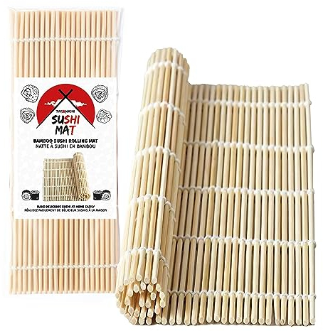 Takonashi® - Sushi-Matte aus Bambus - 23 x 24 cm - Einfach Sushi Rollen Zubereiten - Praktisches Küchenzubehör - OriginalCup®