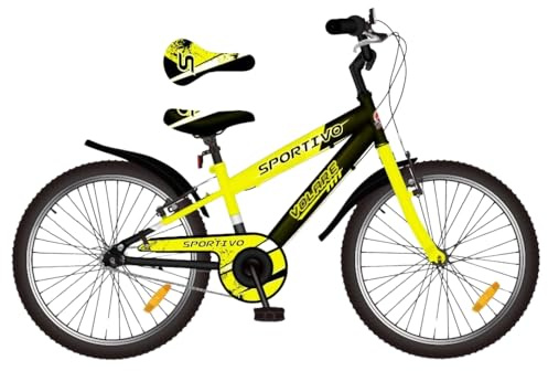 Bicicleta para niño, bicicleta de montaña, volar deportivo, talla 20 pulgadas, cambio 7 V Shimano (amarillo)