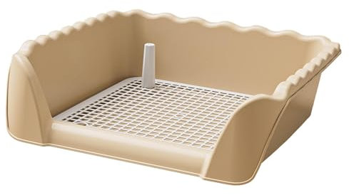 kowaku Inodoro para Perros, Bandeja para Orinal para Perros, Orinal con Poste para conejitos, Animales pequeños de Interior, Café