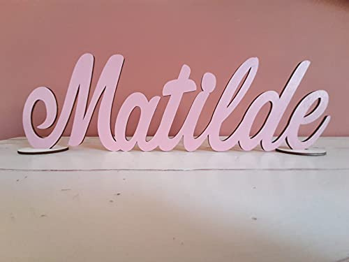 Nome in Legno personalizzato da tavolo o da parete (ROSA)