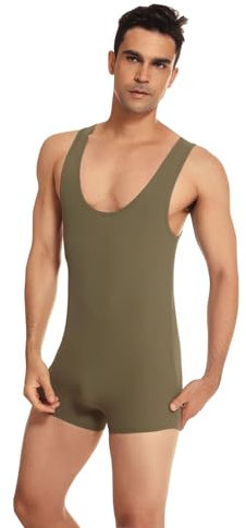 WAZHAKU Herren Body Ärmellos Bodysuit Gymnastikanzug Wrestling Singlet Herren Transparent Body Unterhemd Slim Fit Trikot Leotard Shapewear Yoga Body Sissy Unterwäsche Durchsichtig Bodybuilding