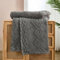 WONGS BEDDING Kuscheldecke Flauschig Decke Grau, Sofadecke Wolldecke 220x240 Wohn- & Kuscheldecken, Warme Weiche Fleecedecke Boho Decken überwurfdecke für Sofa Couch Bett
