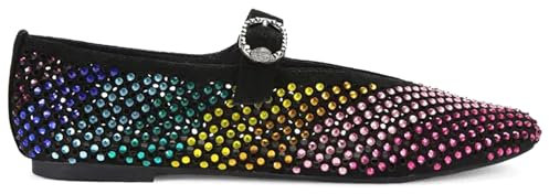 Kurt Geiger Mayfair Ballerina Mary Jane Mayfair 2656305209 Ballett aus schwarzem Wildleder und bunten Strasssteinen, Größe:, mehrfarbig, 40 EU