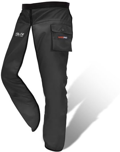 Pantalon de protection Jambières de Sécurité pour Tronçonneuse - Protection Anti-Coupure avec Bandes 3M, avec Ceinture Réglable,Certifié UL - Taille Unique (Noir)