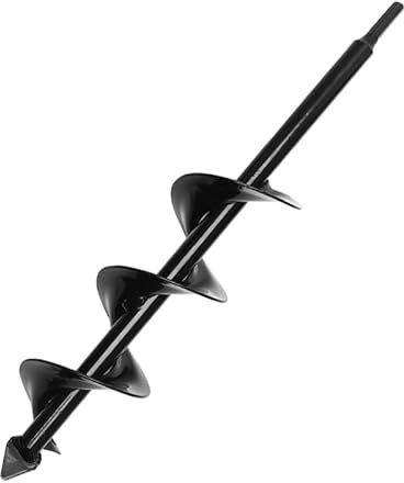 Sinirttou Broca Espiral de Jardín, Broca de Barrena de Tierra, Broca de Taladro Espiral,Broca Perforadora para Plantación de Bulbos y Excavación de Agujeros(9 x 40cm)