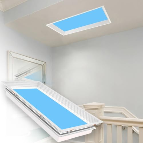 Jadssox Lámpara de Techo LED con luz Azul Cielo, Regulable, empotrada, con Control Remoto, Creativa lámpara de araña de 64 W, Ideal para Sala de Estar, Loft y Dormitorio.
