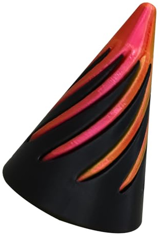 Naroote 3D Printed Stress-Relieving Spiral Cone Toy for Office School Home, Anxiety Relief Desktop Decoration for Adults and Kids, ABSSize: Approx. 3.4 X 4.7cm / 1.34 X 1.85in (Black Red)
