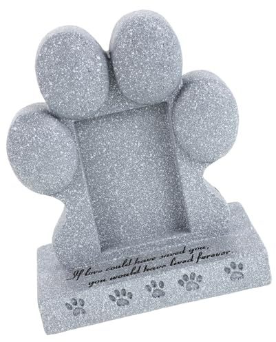 FUTUREORYY Pet Memorial Stone i Tassform Väderbeständig Hund Kattgravsten för Utomhusbruk Hållbar Minnessten med Fin Gravyr för Husdjursminne i Trädgård eller Djurkyrkogård