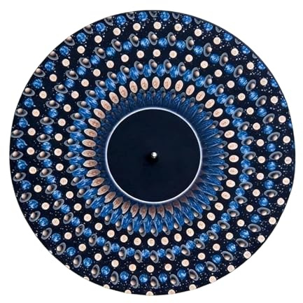 Skivspelsmatta | 30 cm optiska illusionstillbehör | Skivtallrik matta Dj Slipmats, skivspelare tallrik vinyl halkskydd för konstdisplay musikalisk lyssning ljudutrustning samlare familj, Svart hål