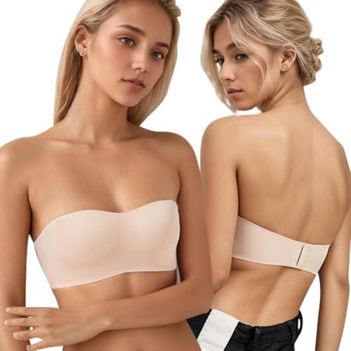 XFSRG Sujetador Bandeau para Mujer Palabra de Honor Top Bustier sin Tirantes Bandeau Sujetador Invisible Tirantes Ropa Interior sin Costuras