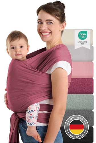 Laleni - Portabebés para recién nacidos de hasta 15 kg, 100 % algodón biológico, color Rojo