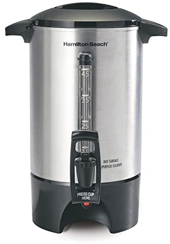Hamilton Beach 45 Cup Coffee Urn and Hot Beverage Dispenser, Silver (40519)