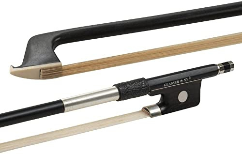 GLASSER Arco de viola, Carbono Grafito, Made in USA, 3000X-44, Cinta de niquel-plata, para 4/4 Viola