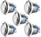 Gebildet 5pcs 16mm 5A 12V/24V/125V/250VAC Momentáneo Pulsador,Terminales de Tipo Tornillo,Botón de Metal de Acero Inoxidable a Prueba de Agua(Cabeza Alta)
