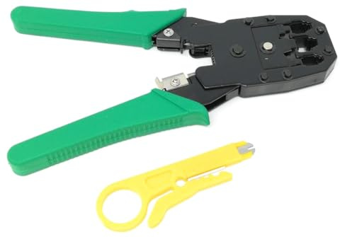 Saraoriginalshop Pince à sertir Plug Pluggrice Rj45/8P cat 5 cat 6 câbles réseau Connexions Lan Ethernet avec mini pince à dénuder câbles téléphoniques Rj12/6P Rj11/4P Téléphones Ip